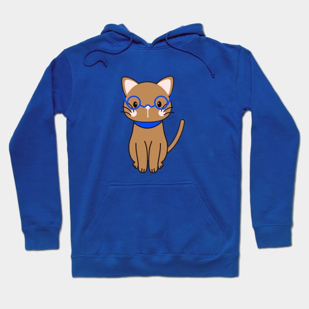 Cute Cat With Glasses Hoodie by MichelMM